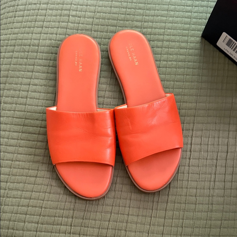 Cole Haan Women's Vibrant Orange Slide Sandals